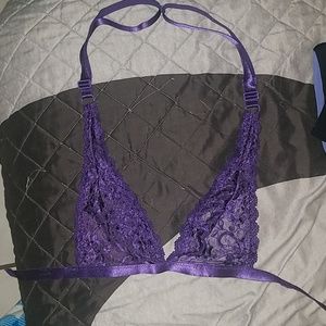 lacy purple bralette